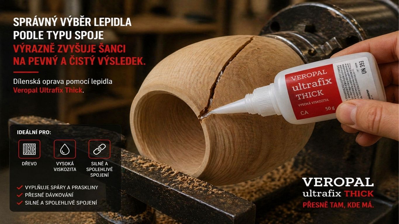 Opravné lepidlo Veropal Ultrafix Thick při soustružení